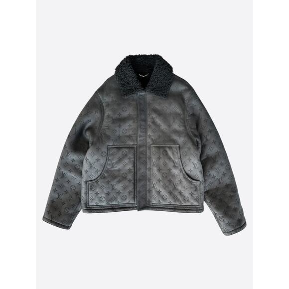 Louis Vuitton Black Monogram Shearling Jacket